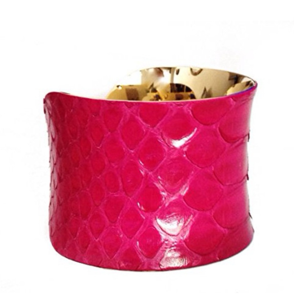 Rustic Cuff - Snakeskin - Pink - Bracelet